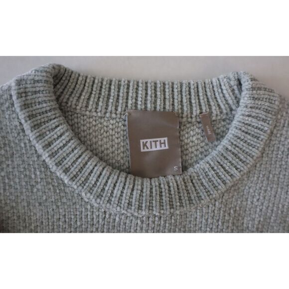 Kith Women's Sz Small Mint Green Thick Chenille Cropped Sweater - Picture 3 of 7